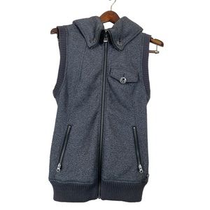 Burton Snowboards DryRide Hoodie Fleece Vest Full Zip Grey Medium